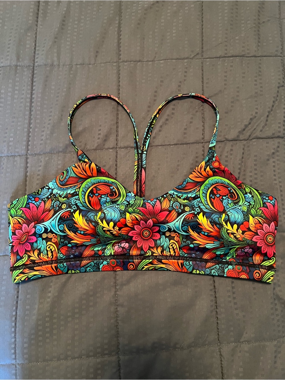 Constantly Varied Gear Floral Multicolor Strappy Sports Bra